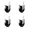 Service Caster 4 Inch Phenolic Wheel Swivel 3/4 Inch Square Stem Caster Set Total Lock Brake SCC-SQTTL20S414-PHS-34-4 - alternate 1